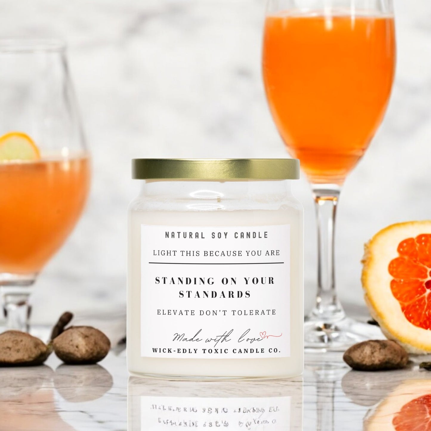 STANDING ON YOUR STANDARDS CANDLE | TRIPLE SCENTED SOY WAX CANDLE- 9oz
